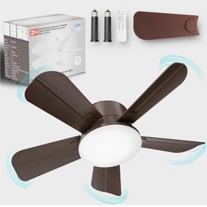 Socket Fan Light - Ceiling Fans with Lights and Remote, 17in Small Ceiling Fan